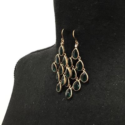 Gorgeous, aquamarine, crystal rhinestones, chandelier, dangle earrings