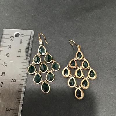 Gorgeous, aquamarine, crystal rhinestones, chandelier, dangle earrings