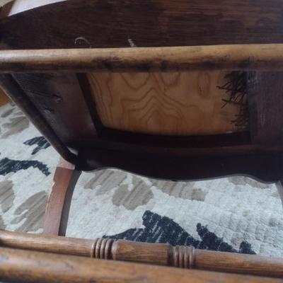 Antique Tiger Oak Carved Wood Chair