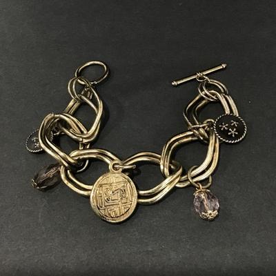 Vintage charm toggle bracelet