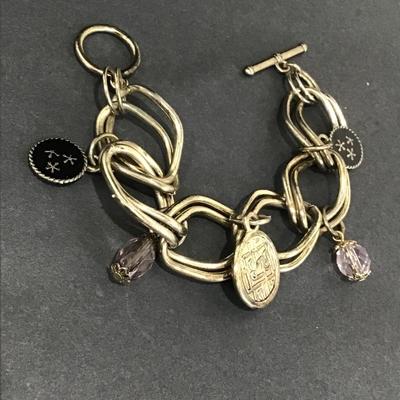 Vintage charm toggle bracelet