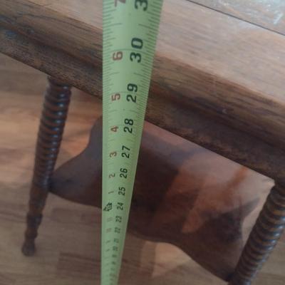Vintage Oak Turned Leg Accent Table