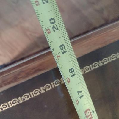 Mid Century Design Leather Top Side Table with Single Drawer
