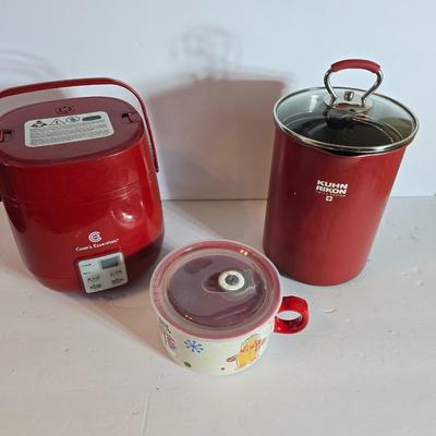 Kitchen Appliance & Container Trio – Cook’s Essentials rice steamer, Kuhn Rikon Deep Frier & lidded soup container