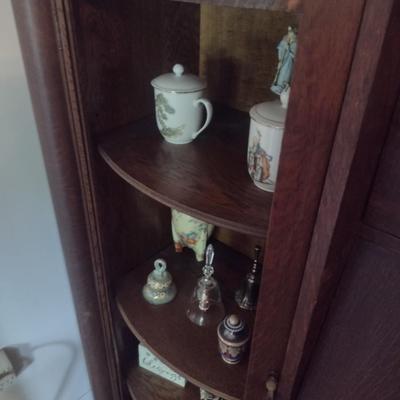 Antique Victorian Drop Front Secretary with Bow Front Side Hutch (No Contents)