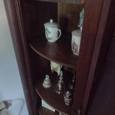 Antique Victorian Drop Front Secretary with Bow Front Side Hutch (No Contents)