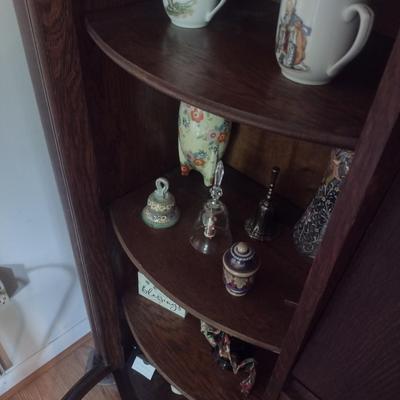 Antique Victorian Drop Front Secretary with Bow Front Side Hutch (No Contents)