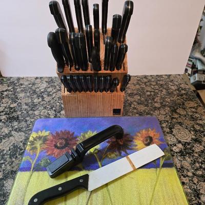 Ronco Knife Block Set – 30+ Pieces with Sharpener