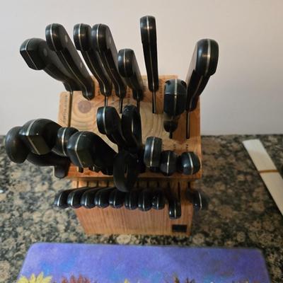 Ronco Knife Block Set – 30+ Pieces with Sharpener