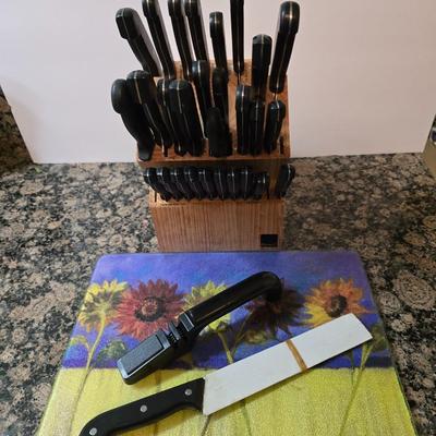 Ronco Knife Block Set – 30+ Pieces with Sharpener