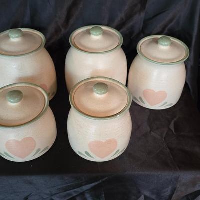 Vintage Heartland-Style Ceramic Canister Set – Set of 5