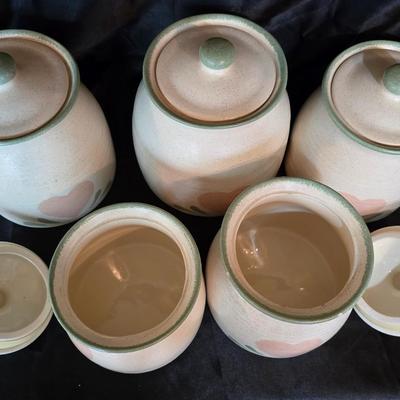 Vintage Heartland-Style Ceramic Canister Set – Set of 5