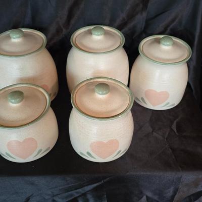 Vintage Heartland-Style Ceramic Canister Set – Set of 5