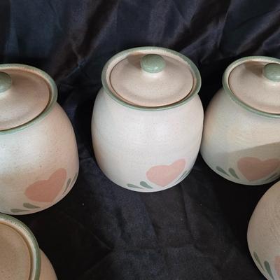 Vintage Heartland-Style Ceramic Canister Set – Set of 5