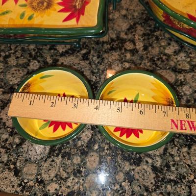 Temp-tations Presentable Ovenware Set – Sunflower Floral Pattern (8 Pieces)