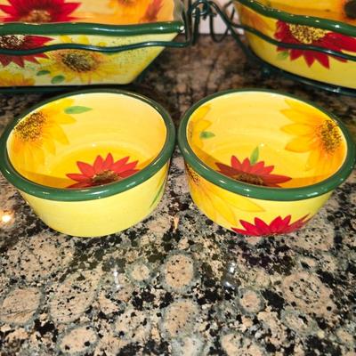 Temp-tations Presentable Ovenware Set – Sunflower Floral Pattern (8 Pieces)