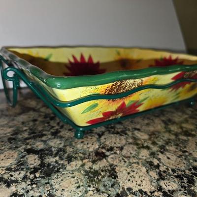 Temp-tations Presentable Ovenware Set – Sunflower Floral Pattern (8 Pieces)