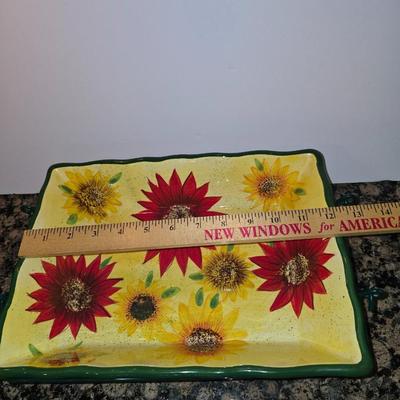 Temp-tations Presentable Ovenware Set – Sunflower Floral Pattern (8 Pieces)