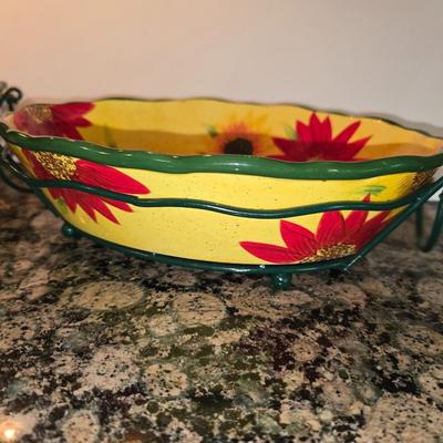 Temp-tations Presentable Ovenware Set – Sunflower Floral Pattern (8 Pieces)