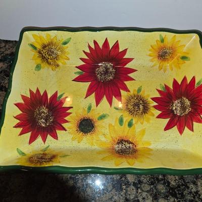 Temp-tations Presentable Ovenware Set – Sunflower Floral Pattern (8 Pieces)