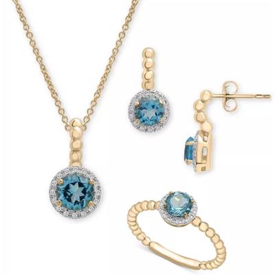 Blue Topaz 3 Pc Set