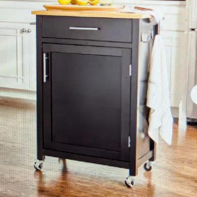 New In The Box Glenville Black Single Kitchen Cart Box 7