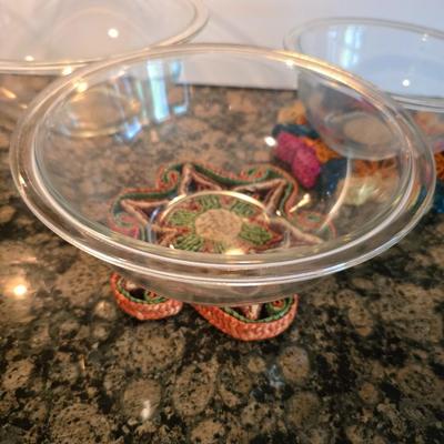 Baking Prep Lot – Nesting Glass Bowls, Hand Mixer & a brand new Spatula