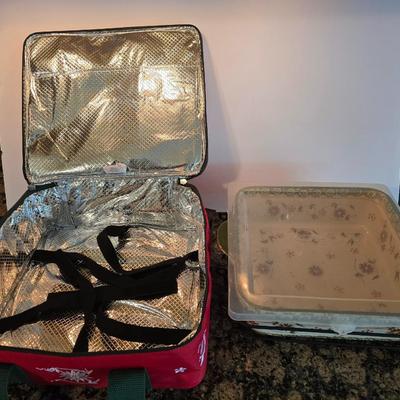 Temp-Tations Holiday Casserole Dish & Thermal Carrier Set – Ceramic, Wire Rack, Lid