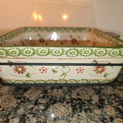 Temp-Tations Holiday Casserole Dish & Thermal Carrier Set – Ceramic, Wire Rack, Lid