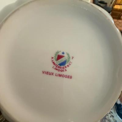 Vieux Limoges lanternier floral bowl