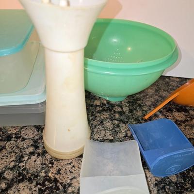Vintage Tupperware Kitchen Utility Lot – Containers, Funnel, Tools & More