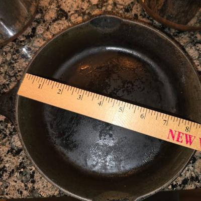 3-Piece Cookware Lot – 2 Stainless Steel Pots w/ Lids + Wagner Cast Iron Skillet