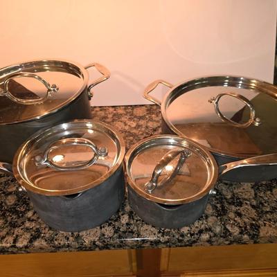 Cook’s Essentials Technique Hard Anodized Cookware Set – 4 Pieces with Lids