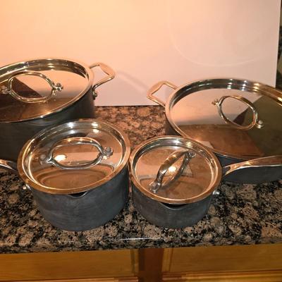 Cook’s Essentials Technique Hard Anodized Cookware Set – 4 Pieces with Lids