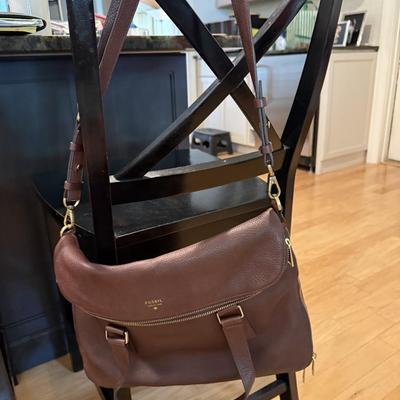 Fossil leather messenger bag