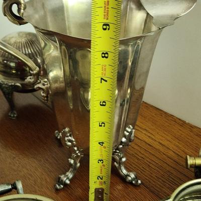 Silverplate Lot Candle Sticks, Cream & Sugar , Server Bowl