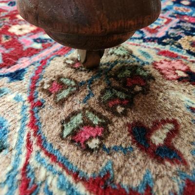 Oak Table 45"x44" w 5 10" Leaves on Casters w 6 Chairs by McNeill Chair Co
