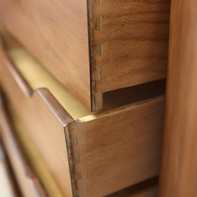 Mid Century Broyhill Sculptra Walnut And Slate Buffet Chest