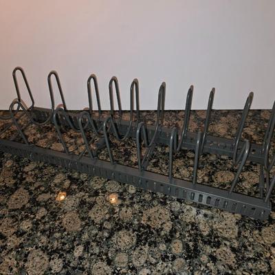 Kitchen Cabinet Organizers Lot – Dish Rack + Tiered Turntable + Lid Rack