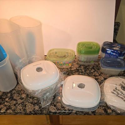 Kitchen Storage & Container Lot – Food Savers, Cereal Bins & More