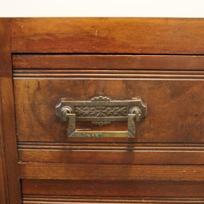 Vintage Wood Cabinet Base – Carved Details & Dovetail Drawers