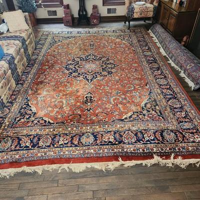 Hand Woven Oriental Rug 100 Wool 12'6" x 8' 9" India