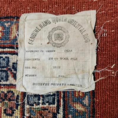 Hand Woven Oriental Rug 100 Wool 12'6" x 8' 9" India
