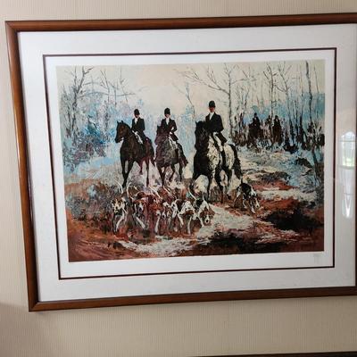Framed "Picking up the Scent " original Serigraph by Mark King