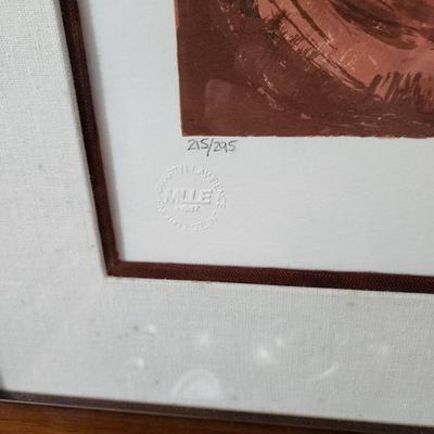 Framed "Picking up the Scent " original Serigraph by Mark King