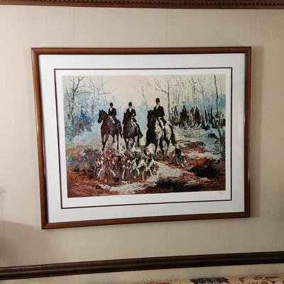 Framed "Picking up the Scent " original Serigraph by Mark King