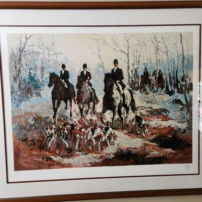 Framed "Picking up the Scent " original Serigraph by Mark King
