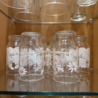 Pretty floral painted glassware