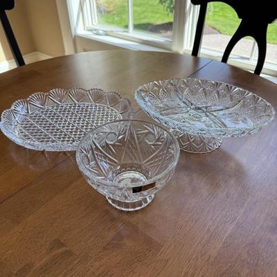 Three beautiful heavy crystal pieces
