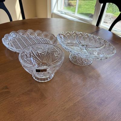 Three beautiful heavy crystal pieces